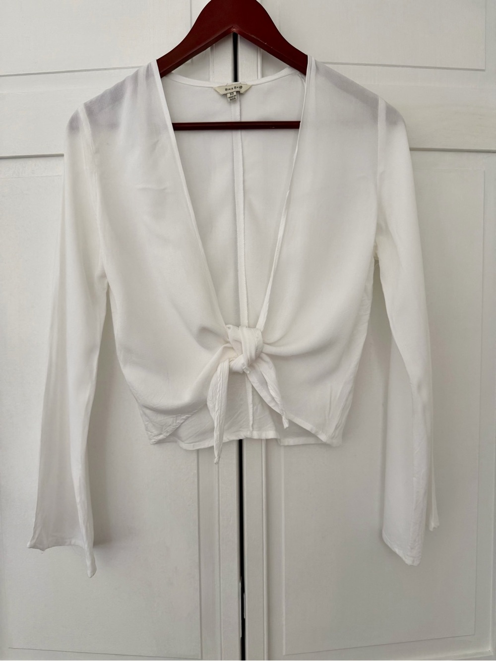 Sim & Sam Tie-Front White Blouse - Lightweight Women's Top